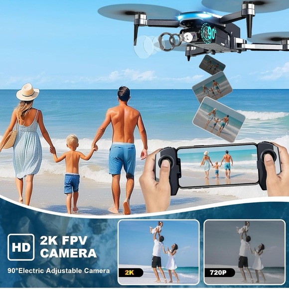 Black Foldable Drone with Camera - Picture 2 of 6